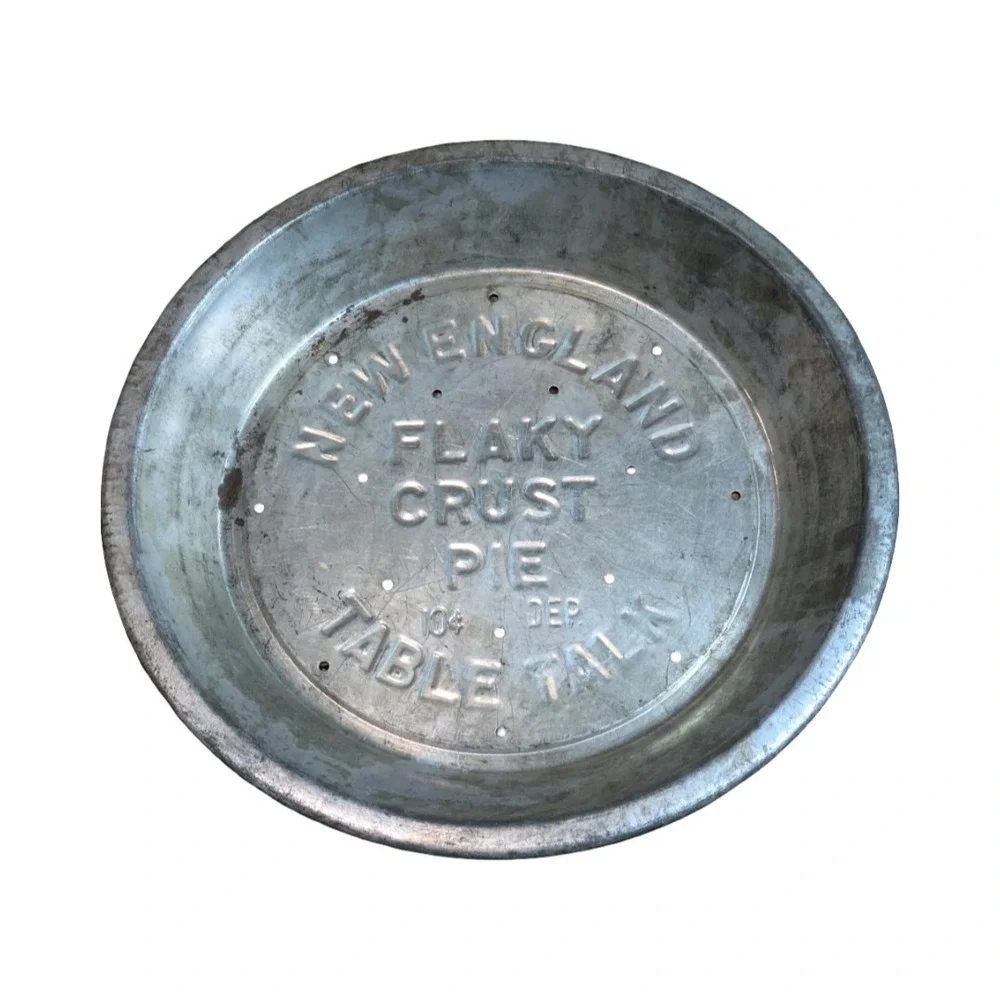 2 Vintage New England Table Talk Flaky Crust Pie Tin 10 Cent Deposit